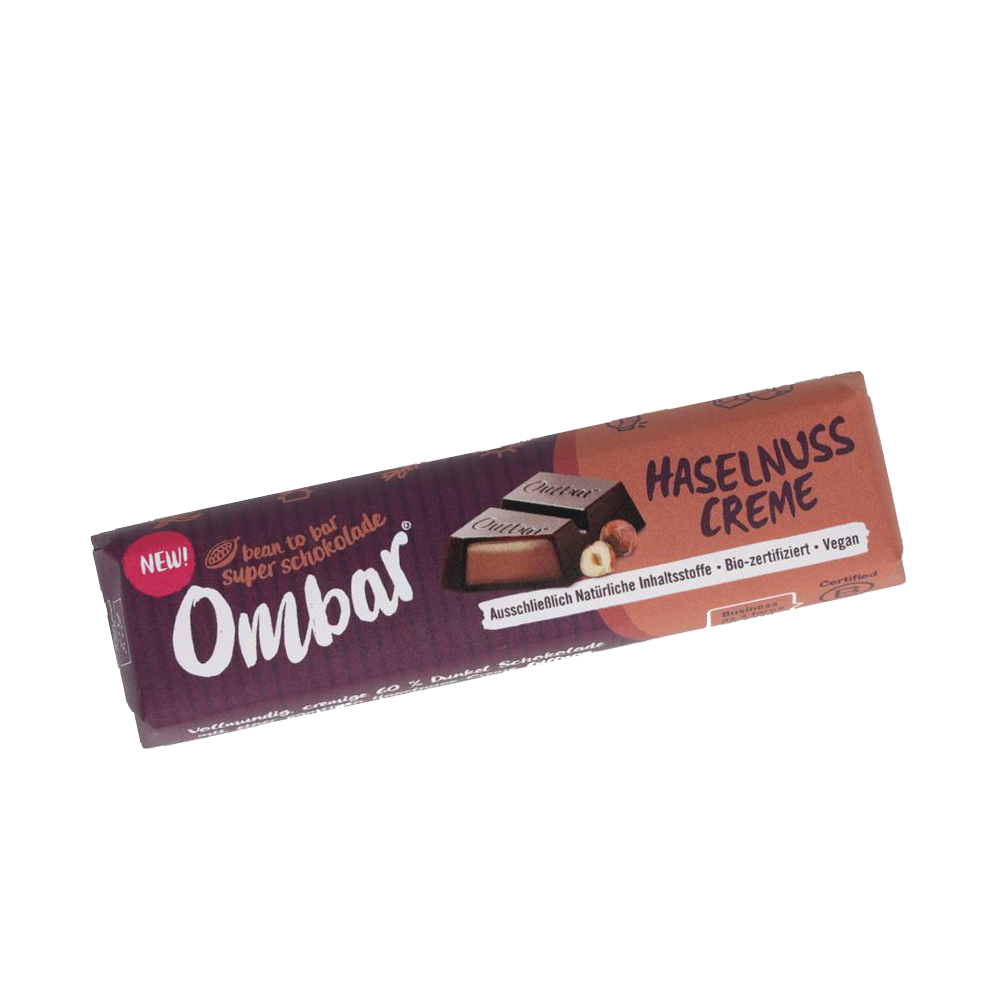 Ombar Haselnuss Creme Riegel (Bio & Roh) 42 g