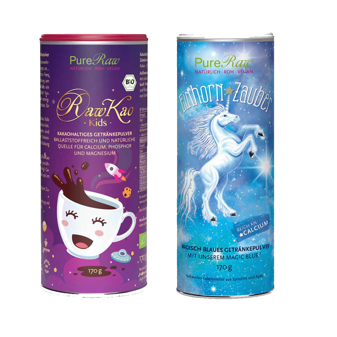 Vorteilspack: RawKao Kids 170 g (Bio & Roh) & Einhorn Zauber 170 g