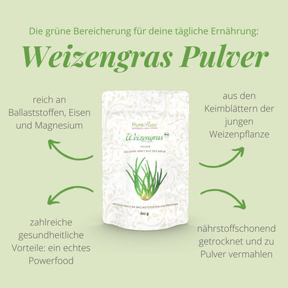Weizengras Pulver (Bio & Roh) 60 g
