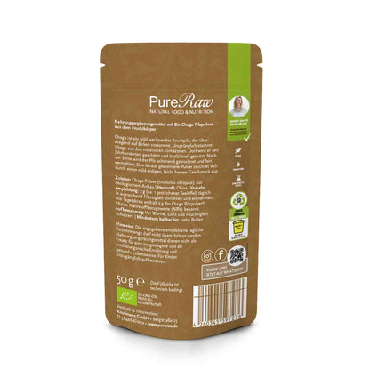 Chaga Pilz Pulver (Inonotus obliquus), (Bio & Roh) 50 g
