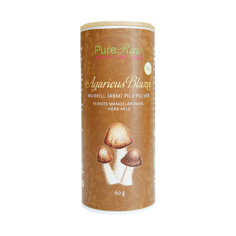 Agaricus Pilz Pulver / Agaricus Blazei Murrill (ABM) / Mandelpilz, (Bio & Roh)  60 g