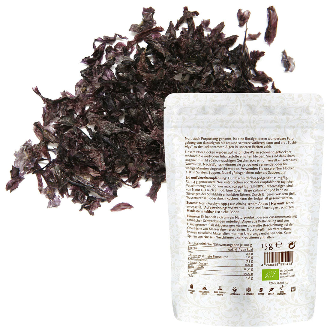 Algen Flocken Probierset (Bio & Roh) 95 g