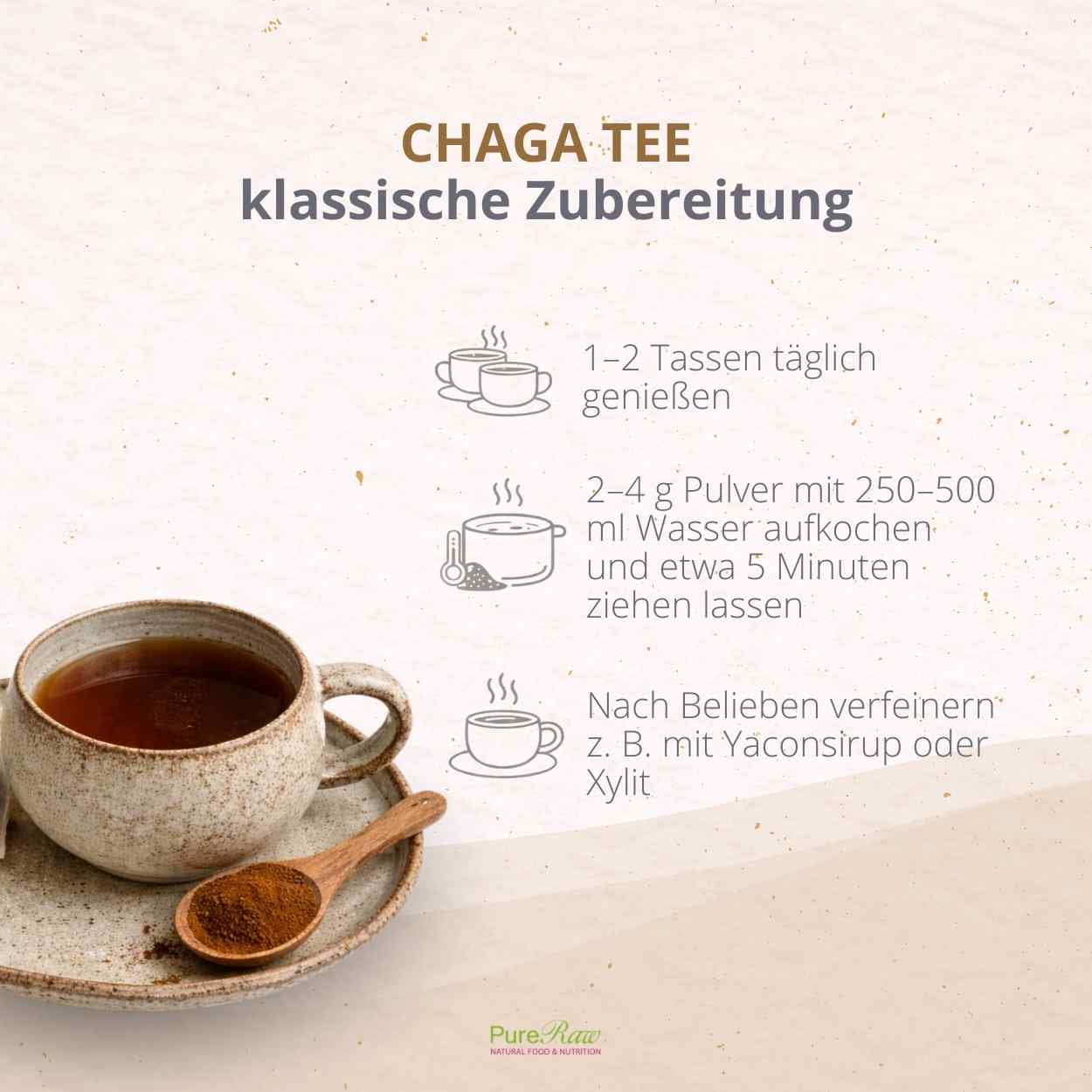 Chaga Pilz Pulver (Inonotus obliquus), (Bio & Roh) 50 g