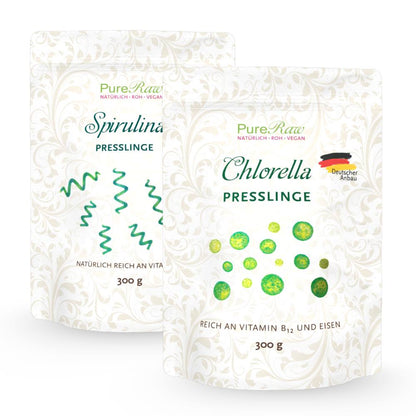 Chlorella Tablets 300 g (Germany), (Raw) & Spirulina Tablets 300 g (Germany), (Raw)