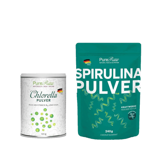Chlorella Pulver 120 g (Deutschland), (Roh)  & Spirulina Pulver 240 g (Deutschland), (Roh)