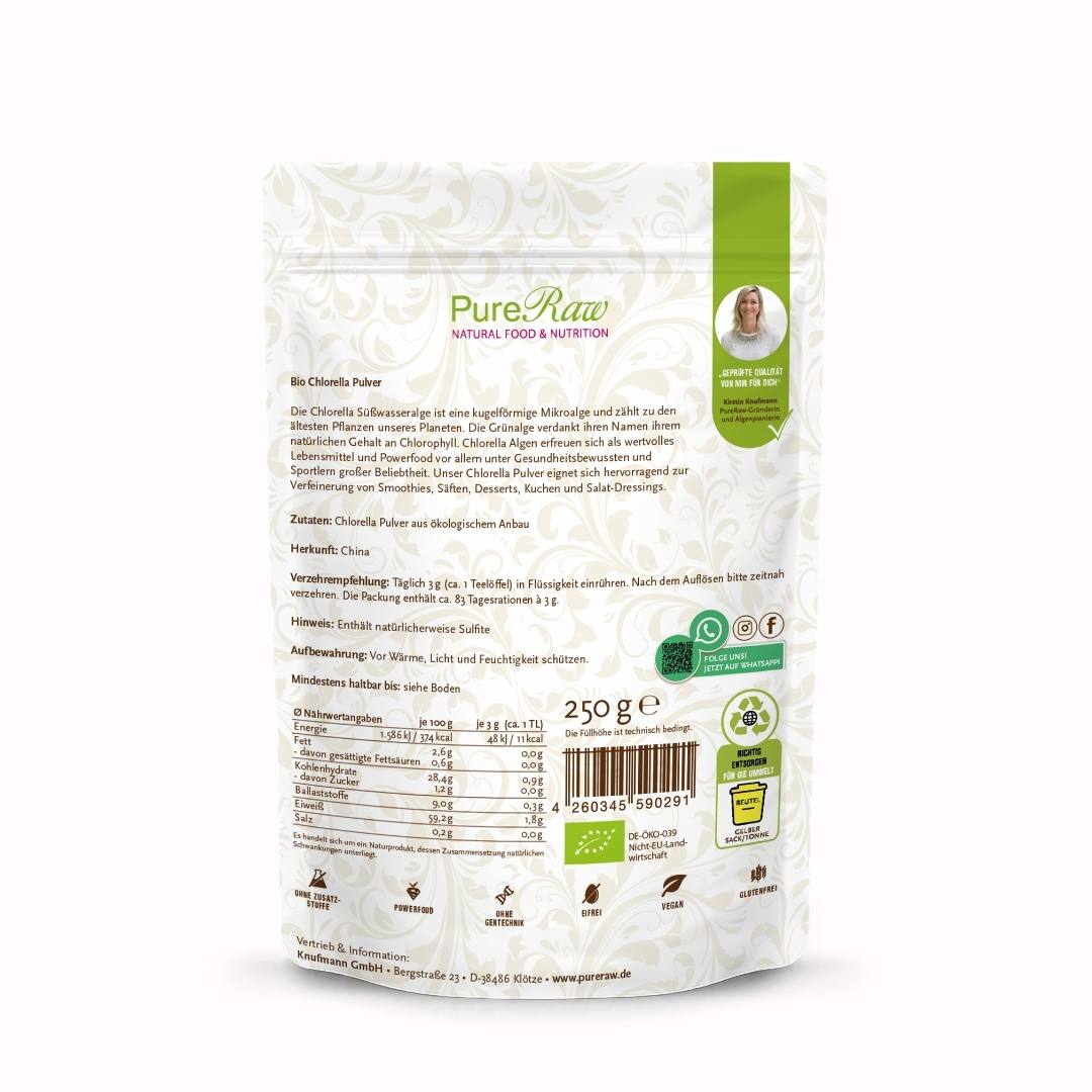 Organic Chlorella Powder – 100% Chlorella vulgaris, raw food quality