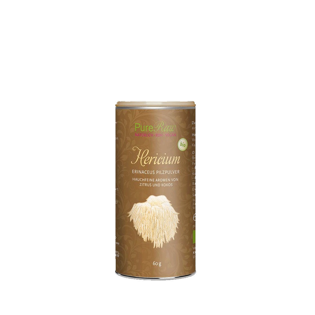 Hericium erinaceus Pilz Pulver (Igelstachelbart / Löwenmähne-Lionsmane / PomPom), (Bio & Roh)  60 g