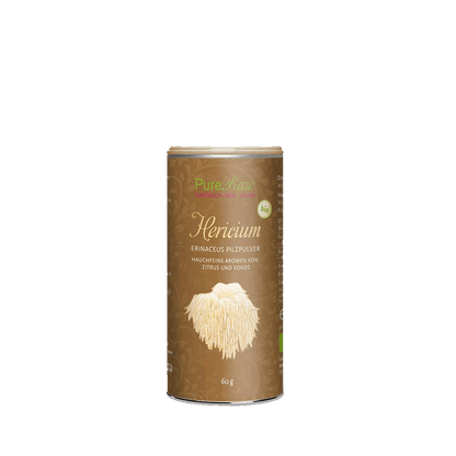 Hericium erinaceus Pilz Pulver (Igelstachelbart / Löwenmähne-Lionsmane / PomPom), (Bio & Roh)  60 g