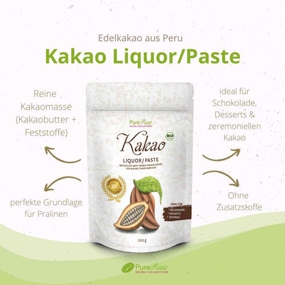 Kakao Liquor / Paste, Sorte Criollo, (Bio & Roh)  250 g