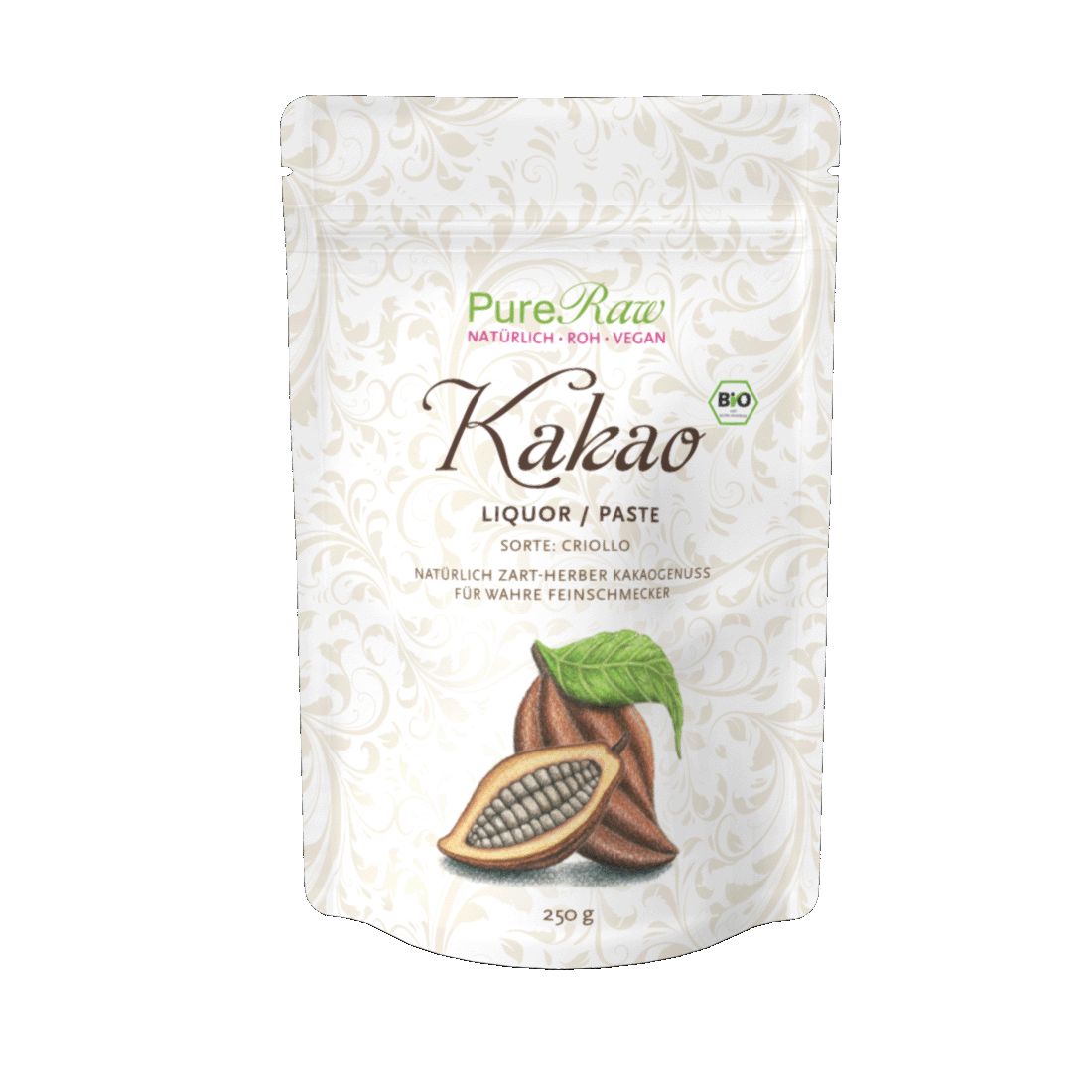 Kakao Liquor / Paste, Sorte Criollo, (Bio & Roh)  250 g