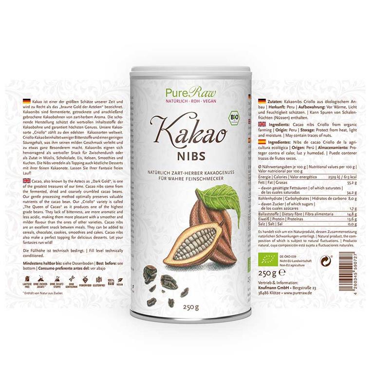 Kakao Nibs (Sorte: Criollo), (Bio) 250 g