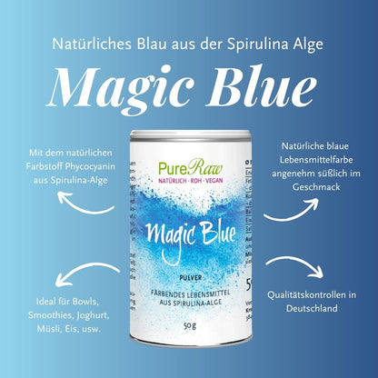 Magic Blue  (färbendes Lebensmittel Pulver aus Spirulina-Alge)