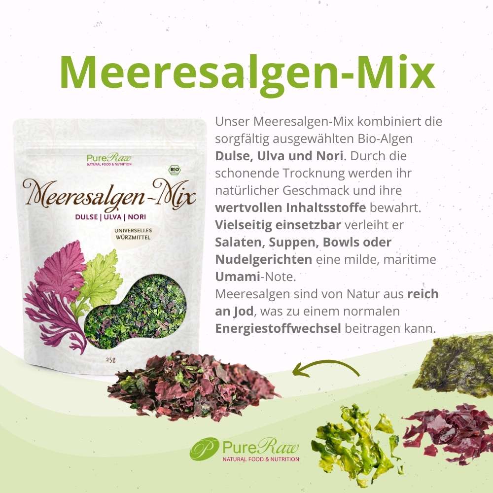 Meeresalgen-Mix I 25g I PureRaw I Dulse, Ulva, Nori