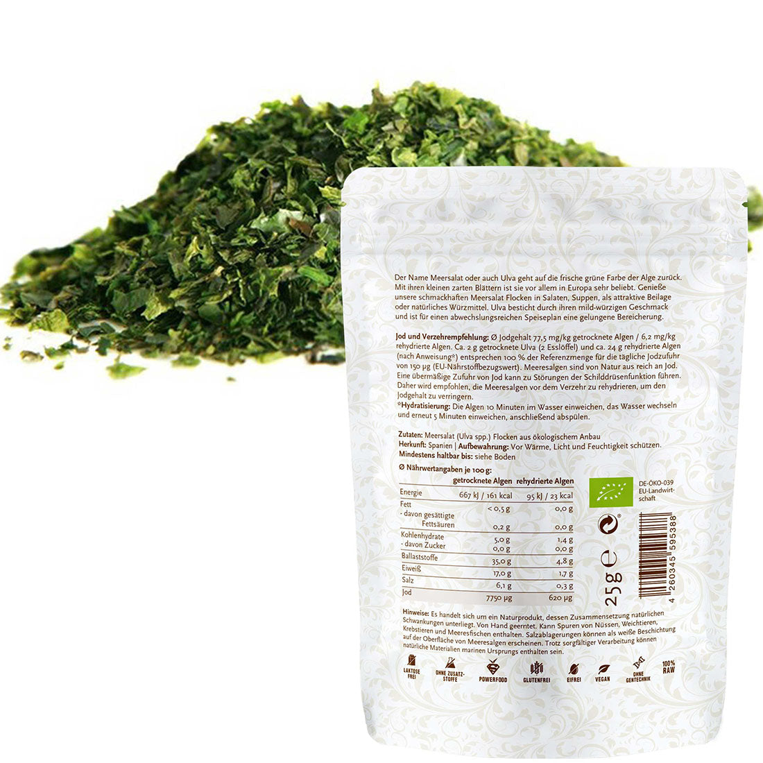 Algen Flocken Probierset (Bio & Roh) 95 g