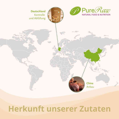 Herkunft des PureRaw Reishi Vitalpilz Pulvers aus kontrolliert biologischem Anbau