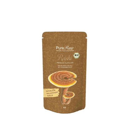 PureRaw Reishi Vitalpilz Pulver Bio aus 100 % reinem Reishi im wiederverschließbaren Beutel