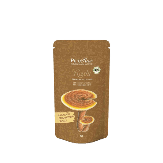 PureRaw Reishi Vitalpilz Pulver Bio aus 100 % reinem Reishi im wiederverschließbaren Beutel