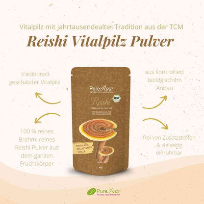 Reishi Pilz Pulver Premium (Ganoderma lucidum), (Bio) 45 g