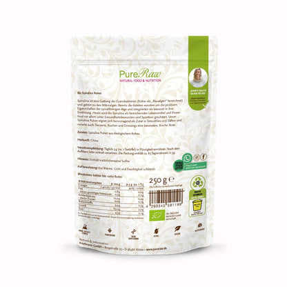 Spirulina Pulver (Bio & Roh)  250 g