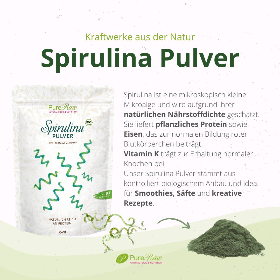 Spirulina Pulver (Bio & Roh)  250 g