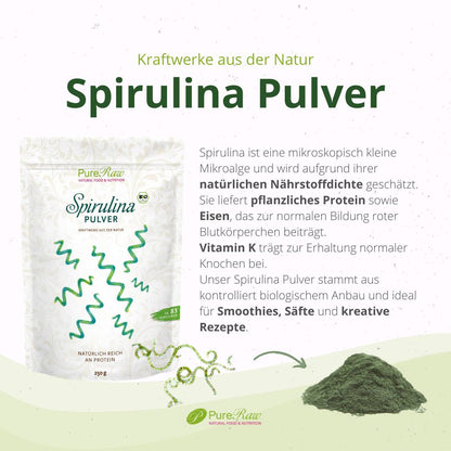 Spirulina Pulver (Bio & Roh)  250 g