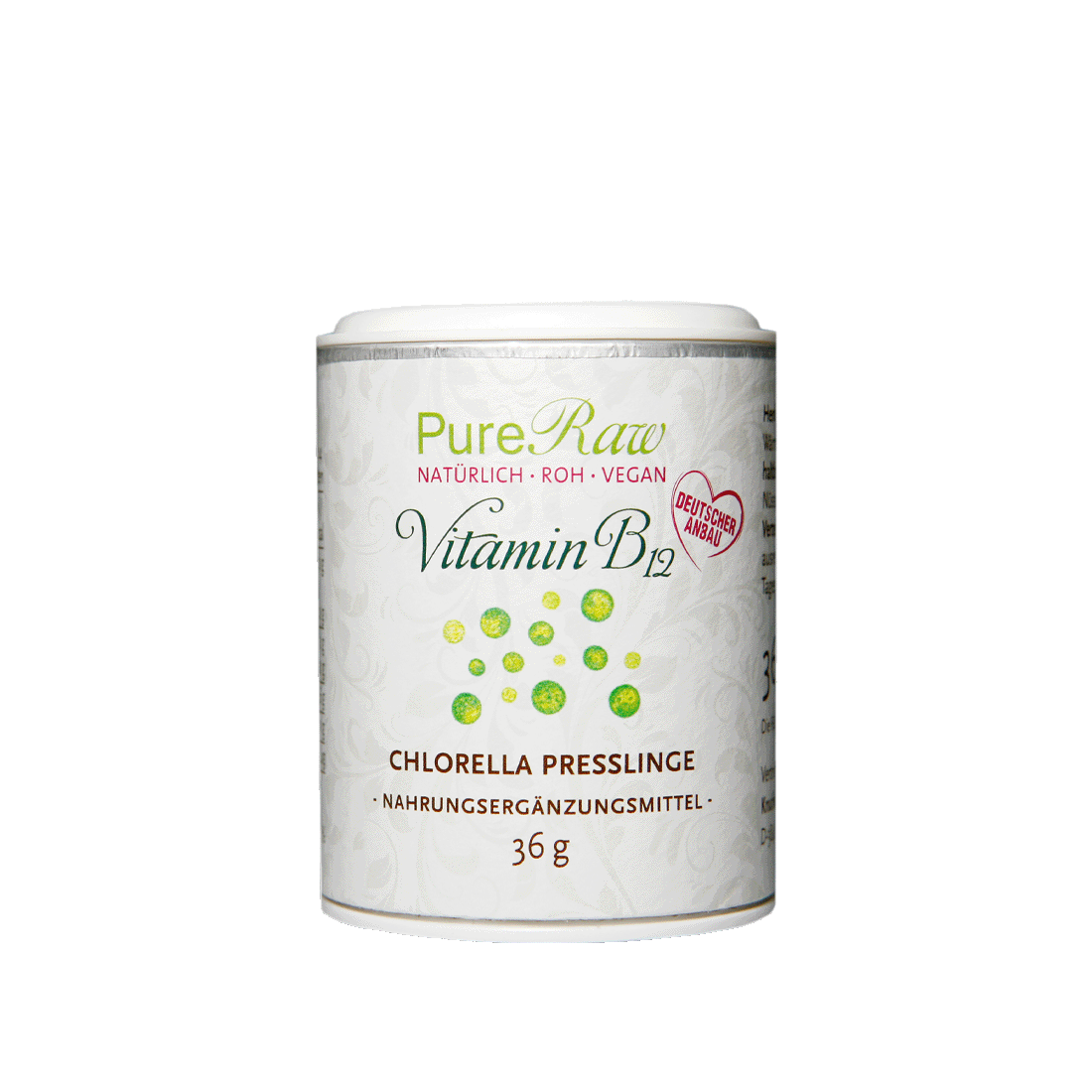 Vitamin B12, Chlorella Presslinge (Deutschland), (Roh) 36 g