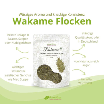Wakame Flocken als würzige Zutat für Salate, Suppen und Nudelgerichte