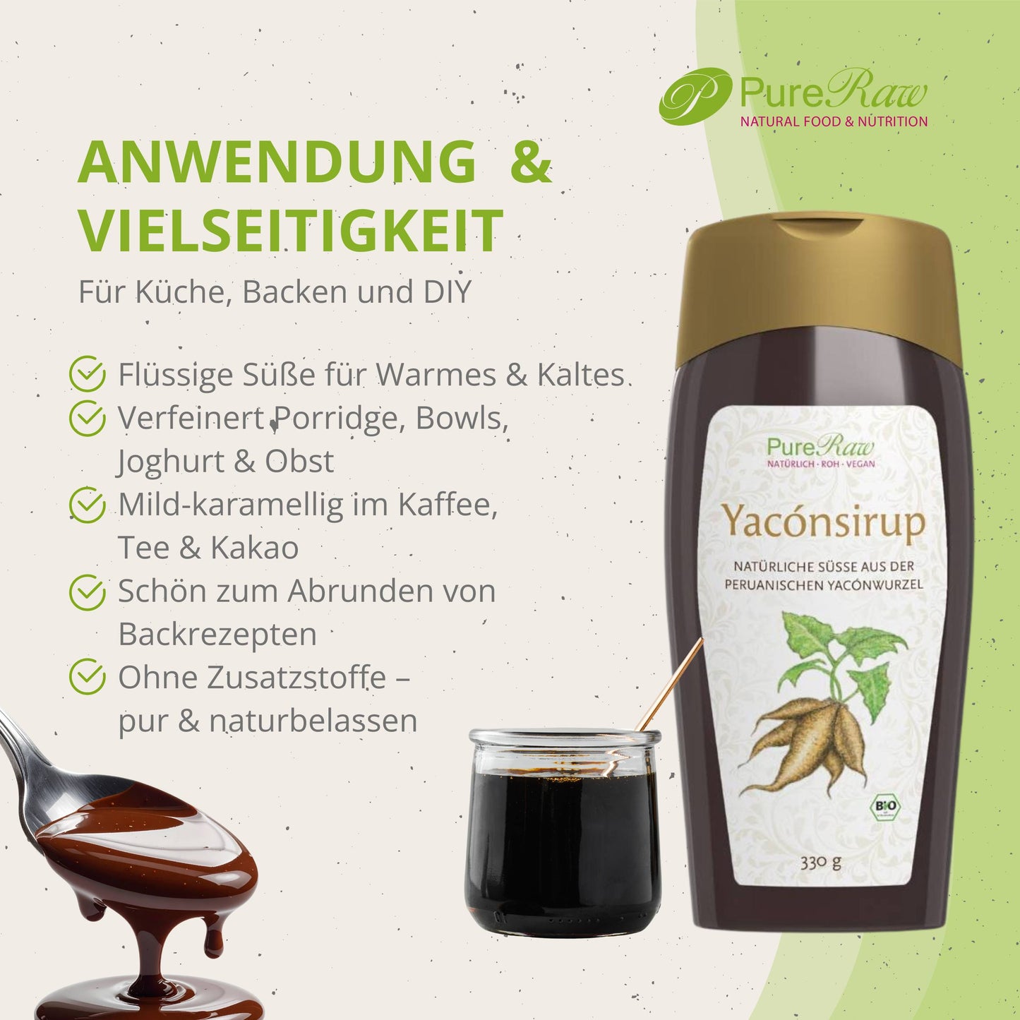 Yacon Sirup - Natürliches Süßungsmittel, vegan, bio