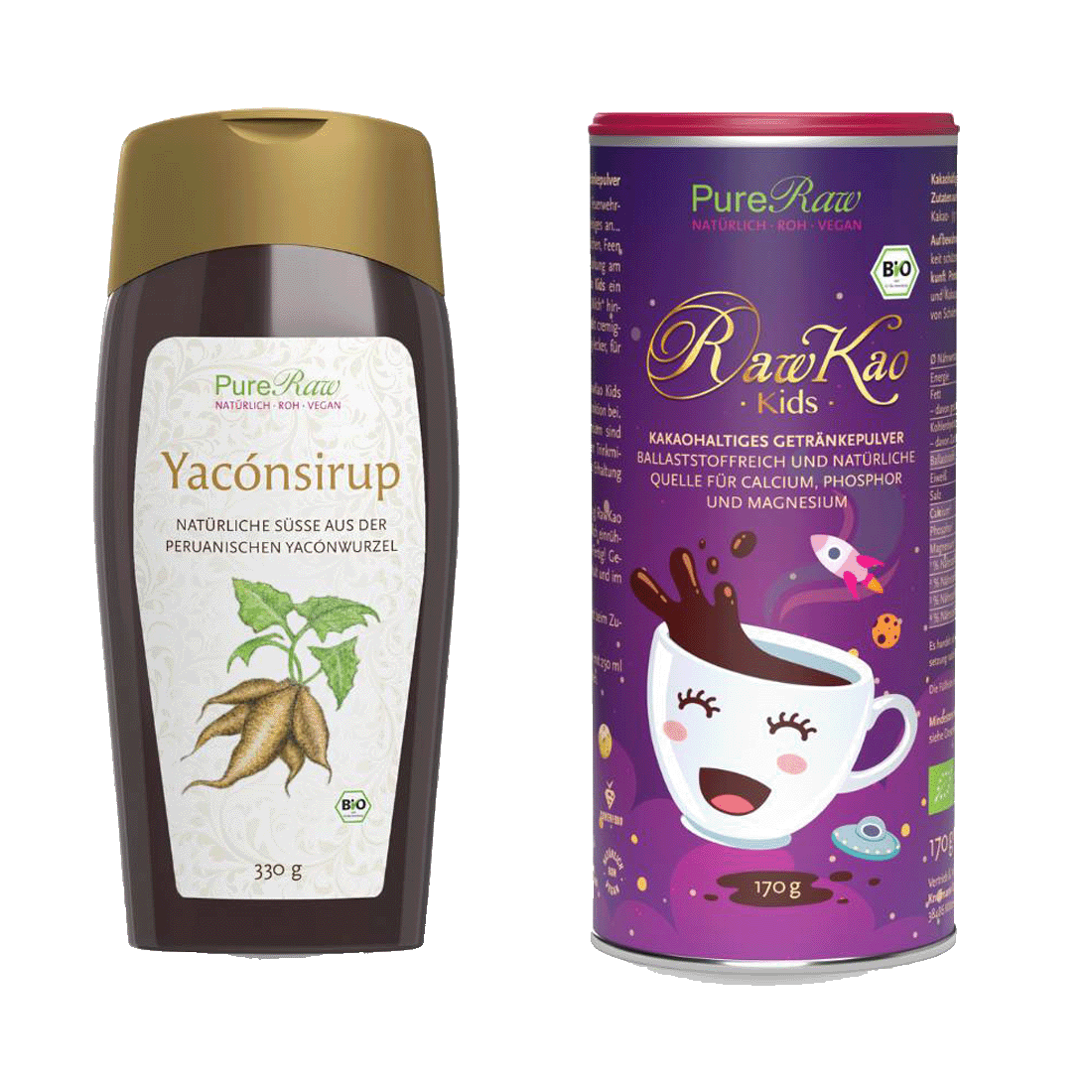 Vorteilspack: RawKao Kids 170 g & Yacónsirup (Bio) 330 g