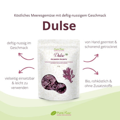 PureRaw Bio Dulse mit kräftig-würzigem Geschmack und vielseitiger Verwendung
