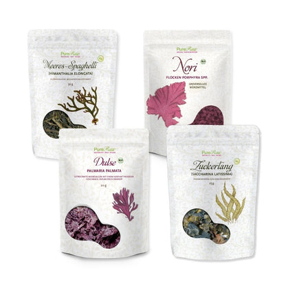 PureRaw Bio Algen Probierset mit vier Algensorten in Rohkostqualität
