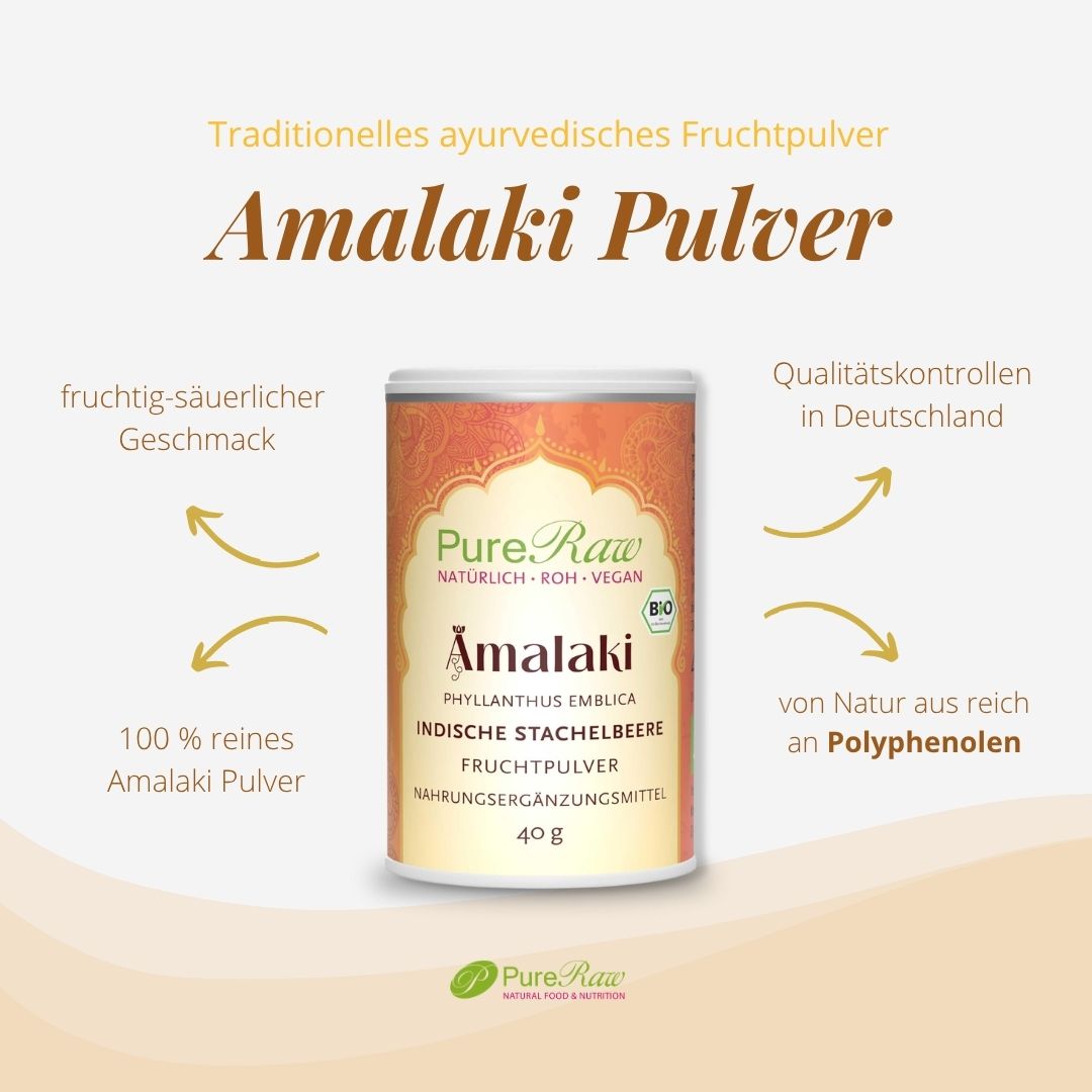 Bio Amalaki Pulver aus 100 Prozent Amalaki-Fruchtpulver mit Produktmerkmalen