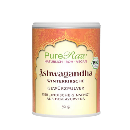 PureRaw Bio Ashwagandha Pulver aus Indien in der 50-g-Dose