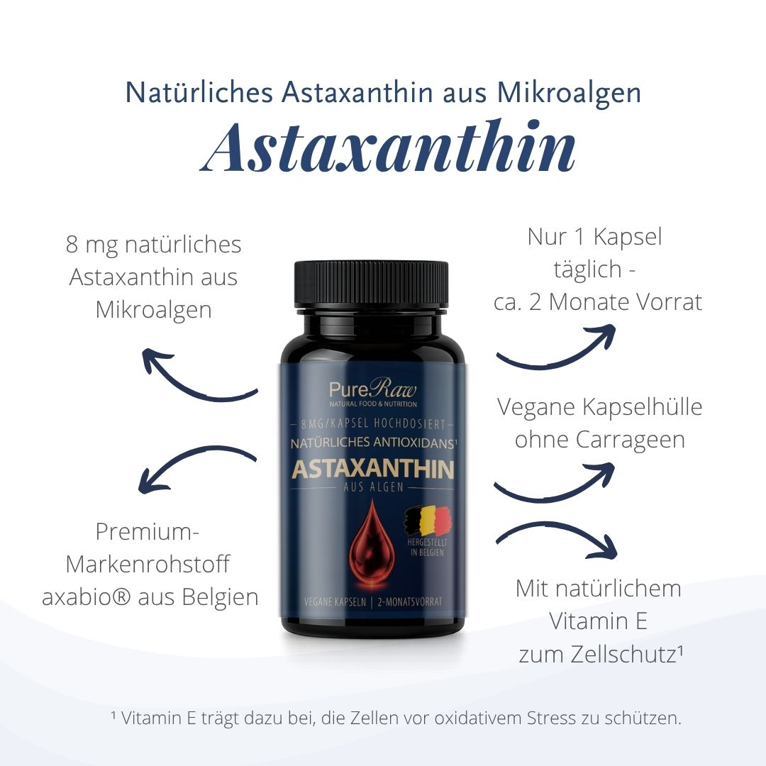 PureRaw Astaxanthin aus Mikroalgen – Produktvorteile und Verzehrhinweise