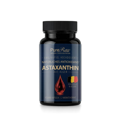 PureRaw Astaxanthin aus Algen in der schwarzen Dose