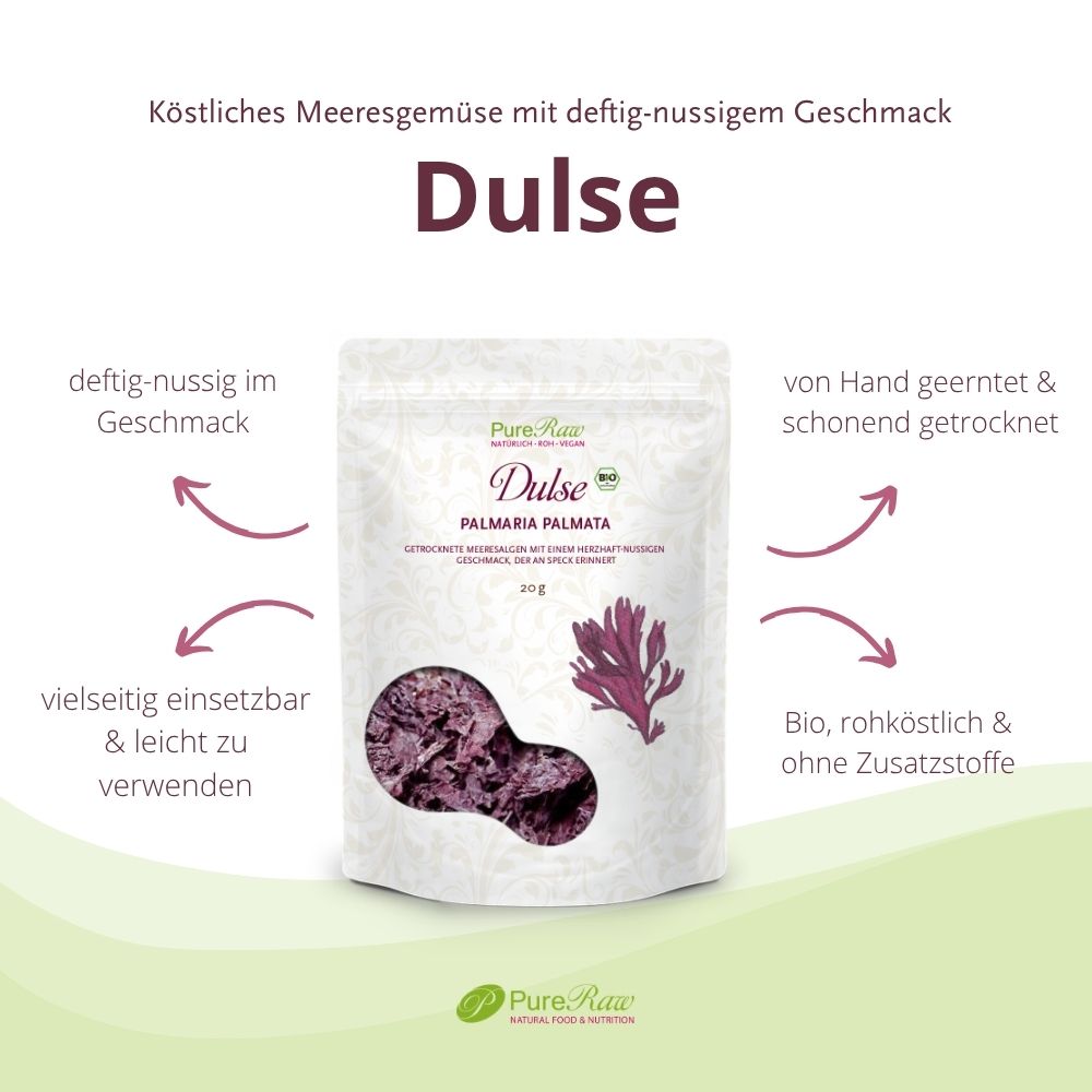 Dulse Flocken als würzig-nussige Meeresalge für Salate, Suppen und kreative Gerichte
