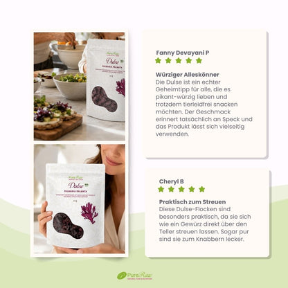 Kundenbewertungen zu PureRaw Dulse Flocken Bio und Roh mit Anwendungsideen
