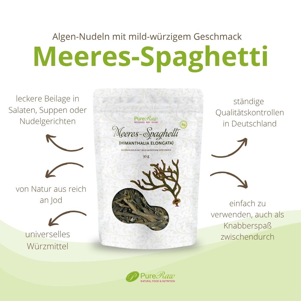 Meeres-Spaghetti – mild-würzige Algen-Nudeln für Salate, Suppen und Gemüsegerichte