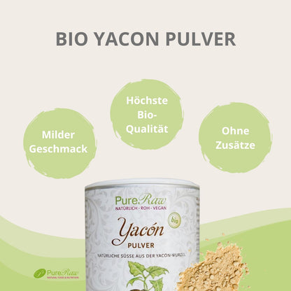 Bio Yacón Pulver mit mildem Geschmack, hoher Bio-Qualität und ohne Zusätze