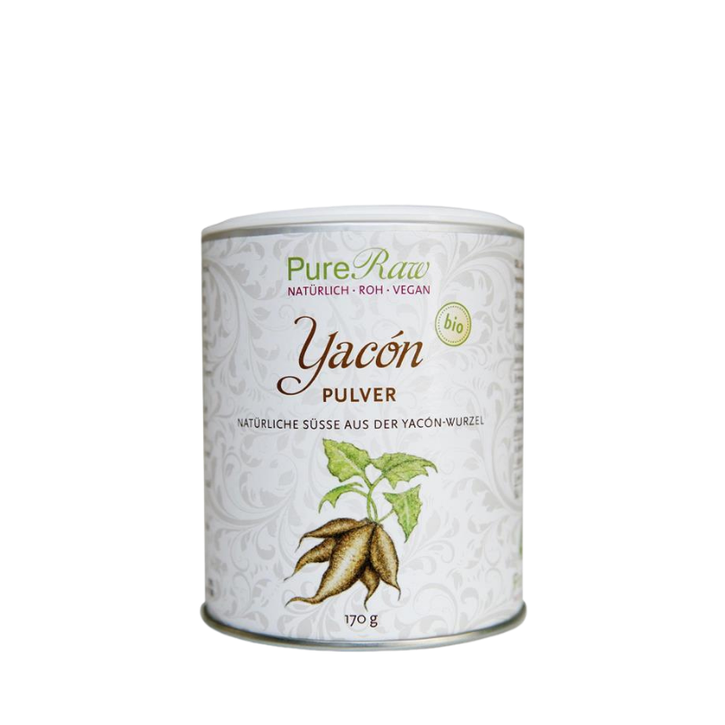PureRaw Bio Yacón Pulver in Rohkostqualität, 170 g Dose