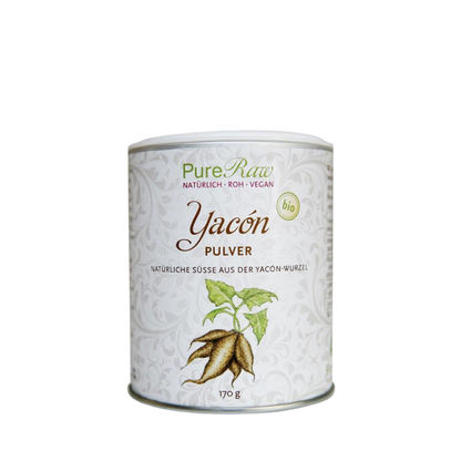 PureRaw Bio Yacón Pulver in Rohkostqualität, 170 g Dose