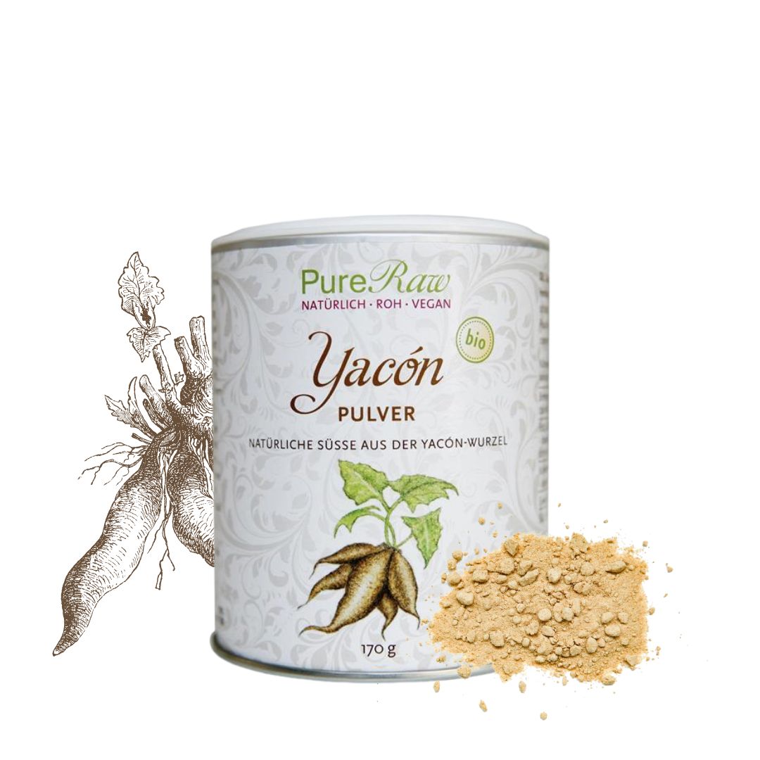 Bio Yacón Pulver mit fein gemahlenem Pulver aus der Yacónwurzel