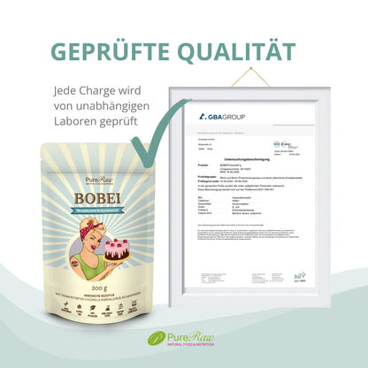 BOBEI PureRaw pflanzliche Ei-Alternative unabhängiger Prüfbericht