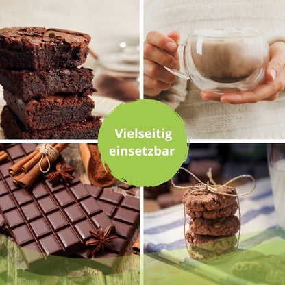 Einsatzmöglichkeiten PureRaw Carob Pulver: Gebäck, Schokolade, Getränke