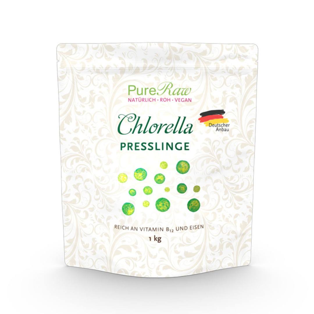 PureRaw Chlorella Presslinge im wiederverschließbaren Standbeutel