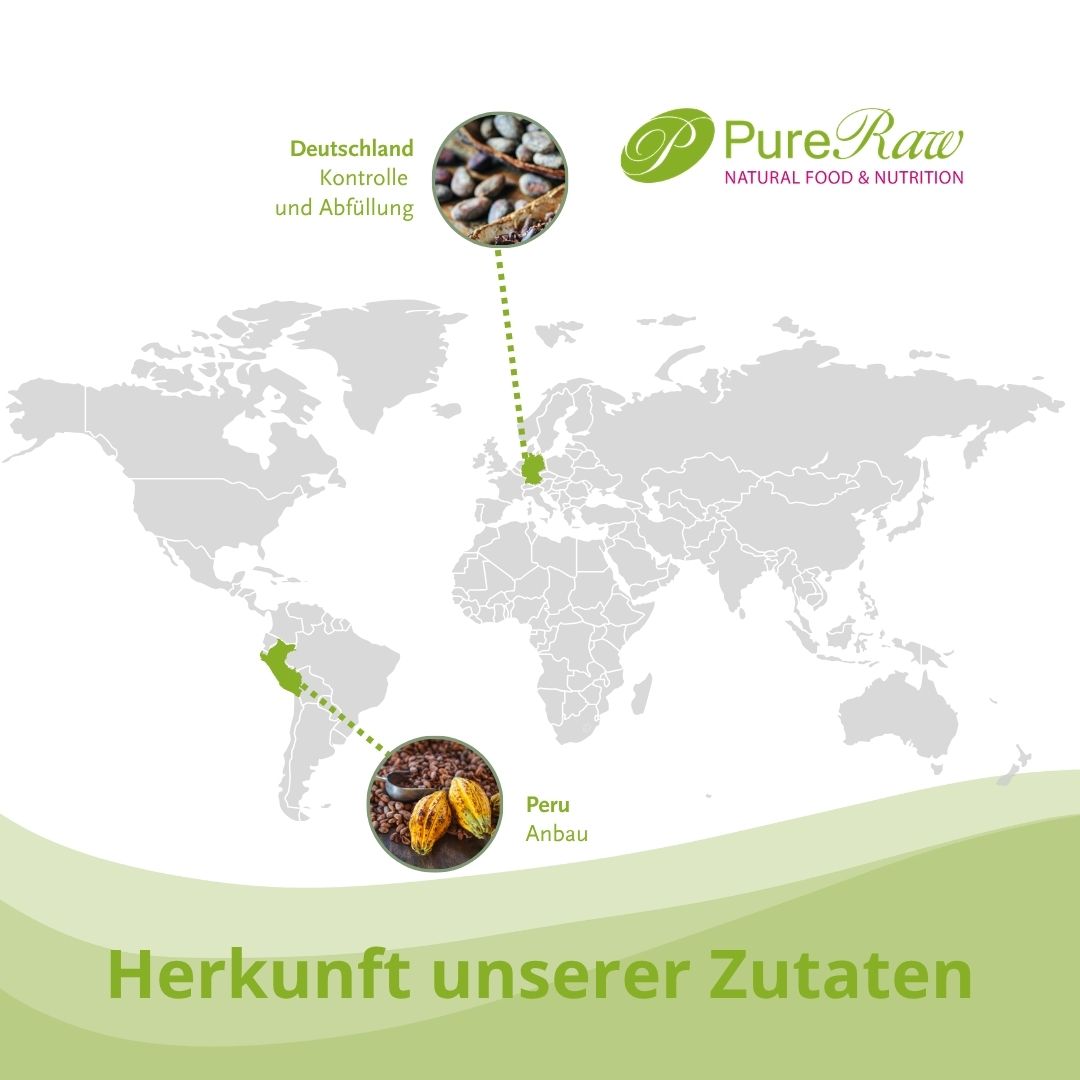 Herkunft der PureRaw Bio Kakaobohnen aus Peru