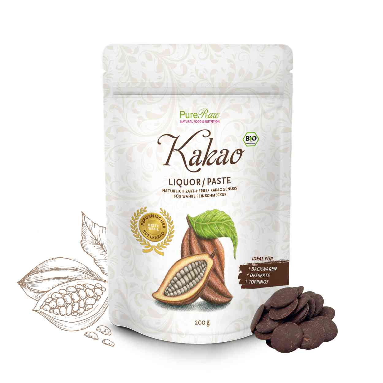 Kakao Liquor / Paste  (Bio & Roh) 200 g