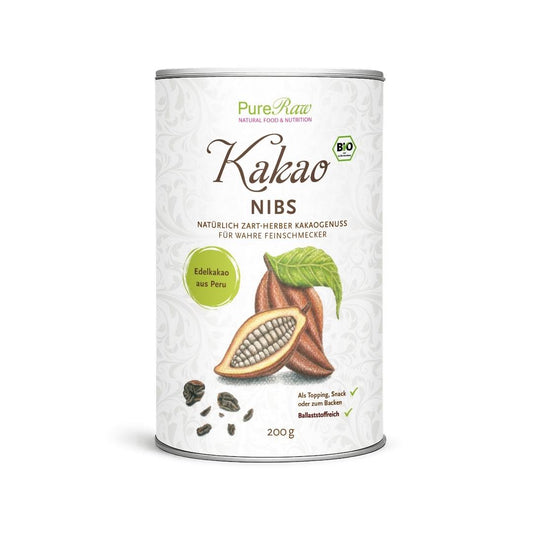 200g Dose PureRaw Kakao Nibs