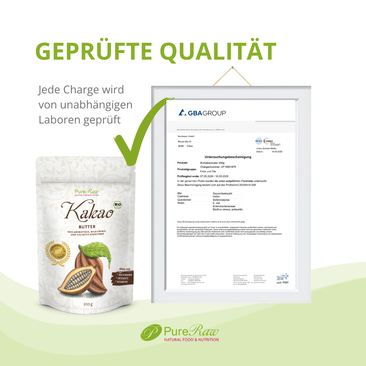 PureRaw Bio Kakaobutter rh unabhängig geprüft
