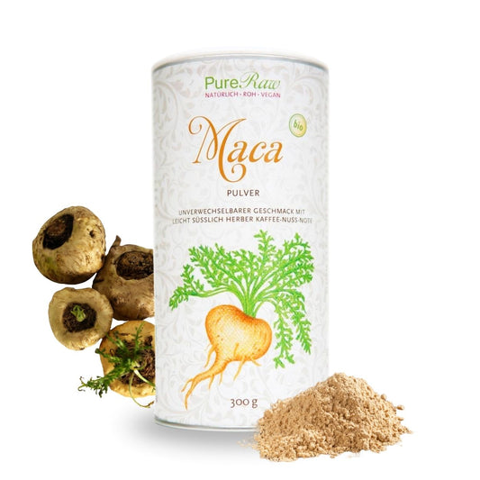 PureRaw Maca Pulver mit Maca-Wurzeln und Maca-Pulver